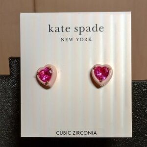 Kate Spade Pink Heart Cubic Zirconia Stud Earrings
